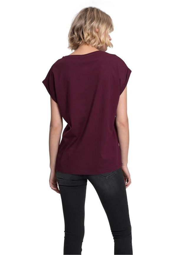 Urban Classics Women's T-shirt with extended shoulder cherry