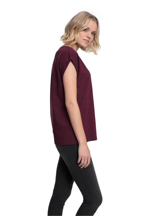 Urban Classics Women's T-shirt with extended shoulder cherry