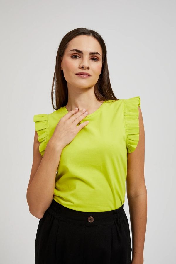 Moodo Women's T-shirt with frills MOODO - green