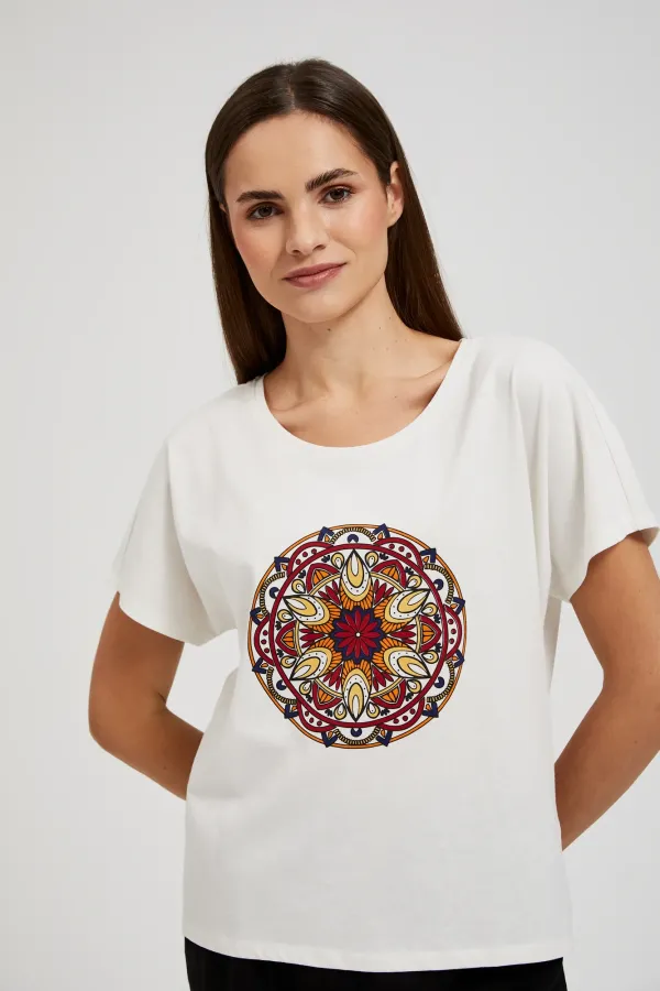 Moodo Women's T-shirt with MOODO print - white