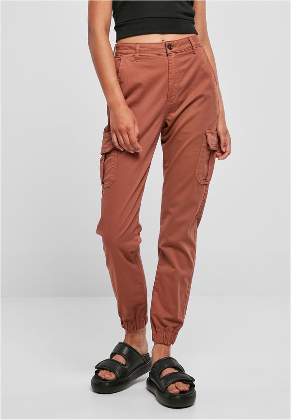 Urban Classics Women's Terracotta Cargo High-Waisted Trousers