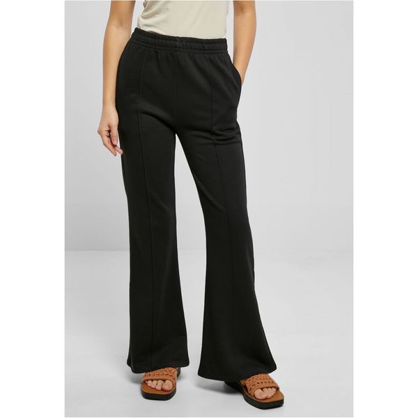 Urban Classics Women's Terry Flared Pin Tuck Pants Black