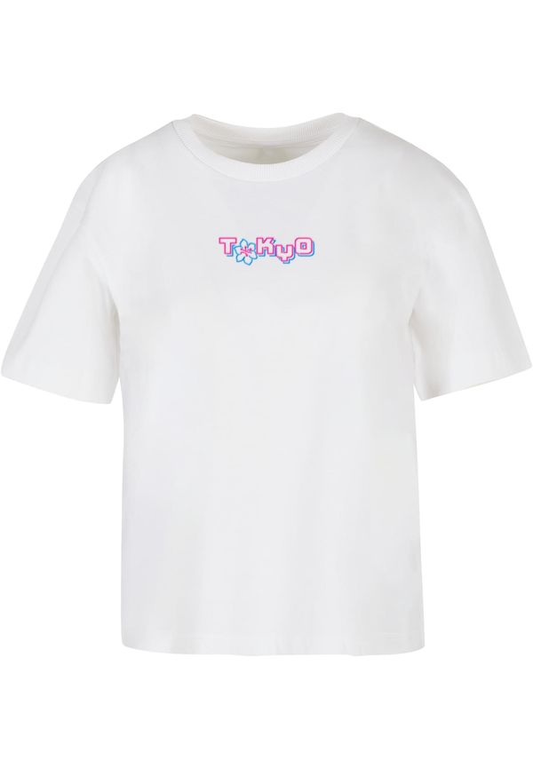 Miss Tee Women's Tokyo Dragon Neon T-Shirt - White