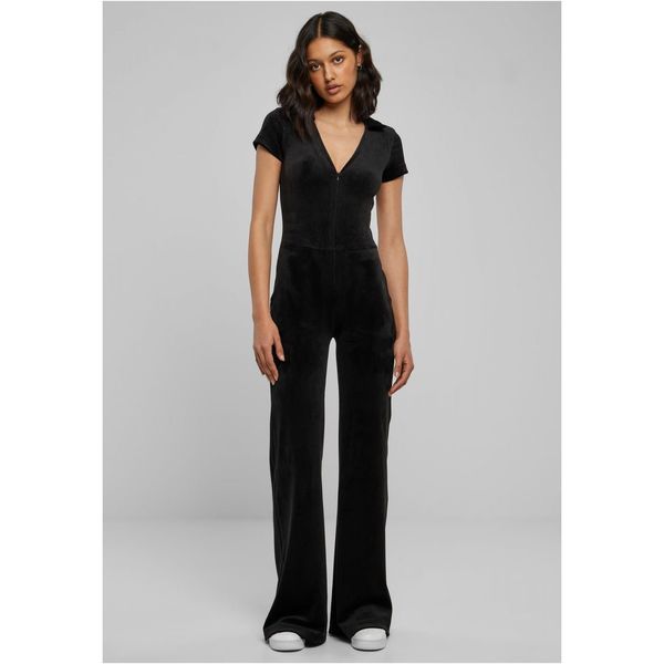 Urban Classics Women's velvet jumpsuit in black color