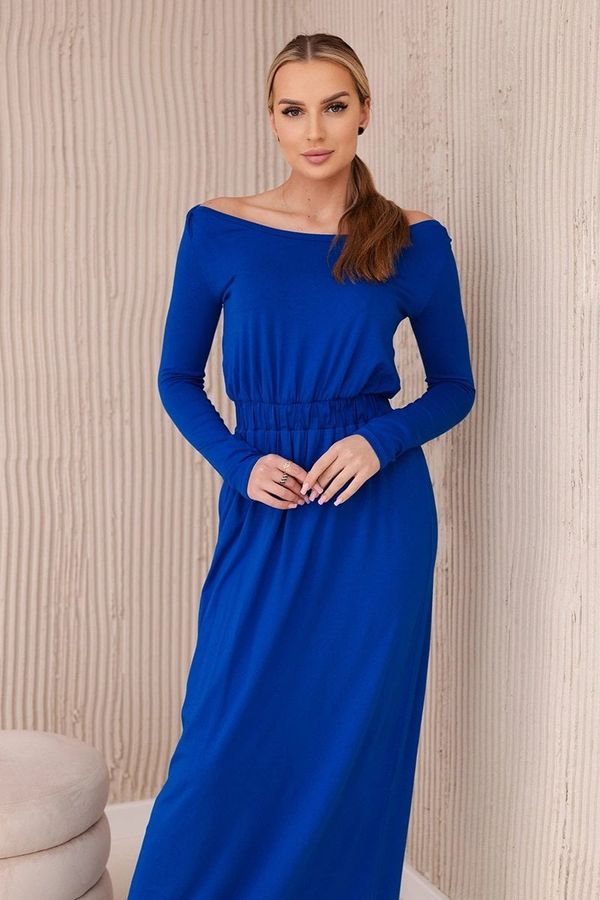 Kesi Women's viscose dress with long waist - chpa blue