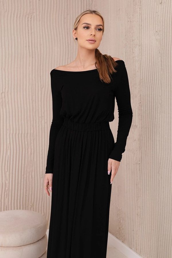 Kesi Women's Viscose Long Waist Dress - Black