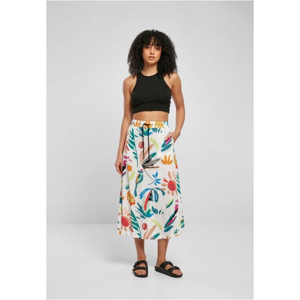 Urban Classics Women's viscose midi skirt white sand and fruit