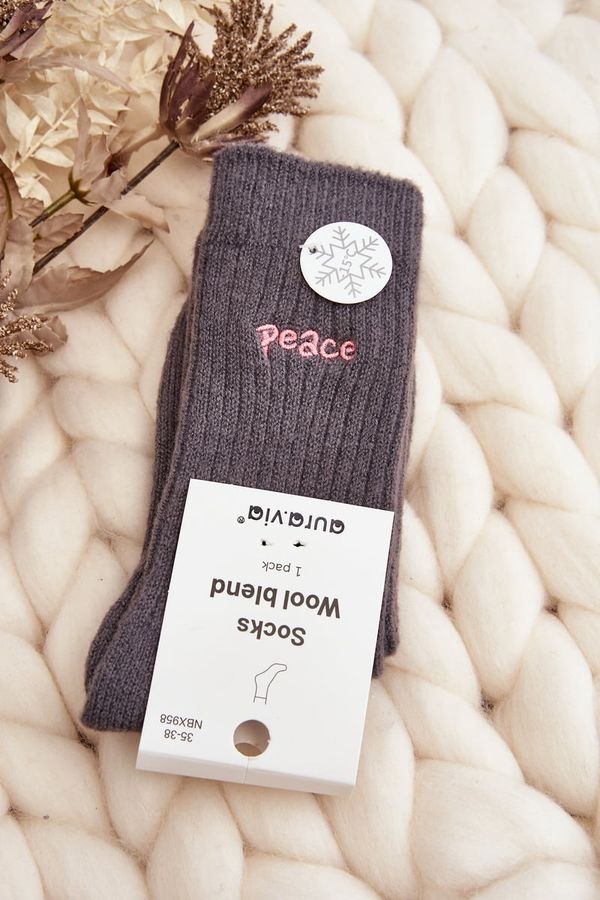 Kesi Women's warm socks with gray lettering