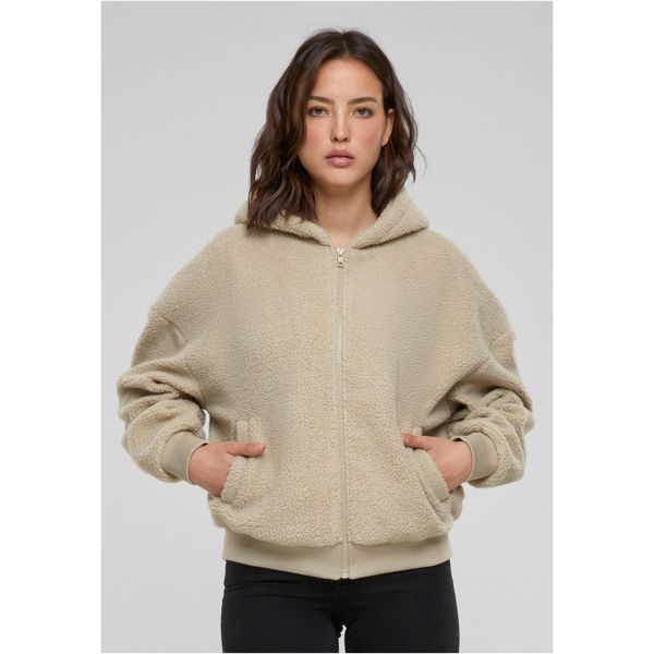 Urban Classics Women's Wet Sand Hooded Sherpa Zip Oversized