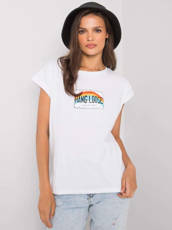 Fashionhunters Women's white cotton T-shirt