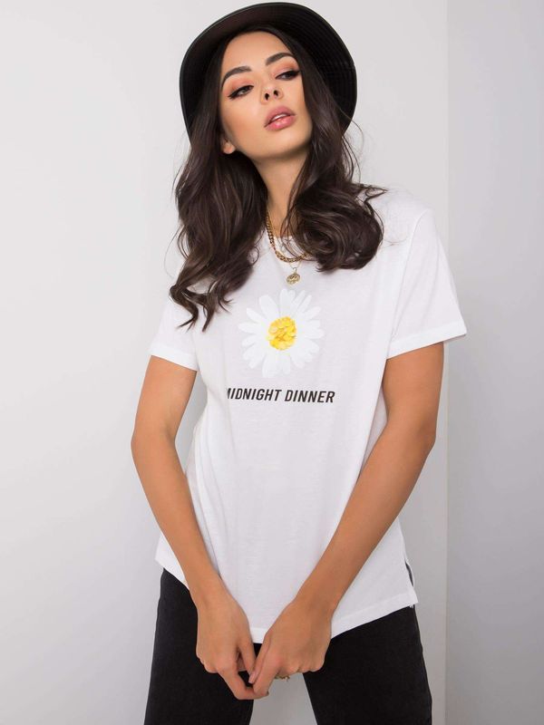 Fashionhunters Women's white cotton T-shirt