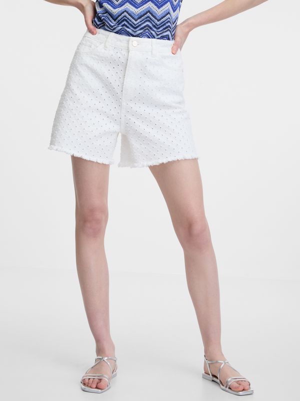 Orsay Women's white denim shorts ORSAY