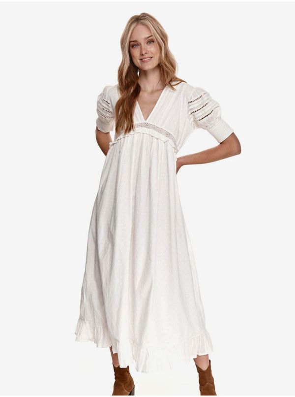 Top Secret Women's white midi dress with balloon sleeves TOP SECRET - Women