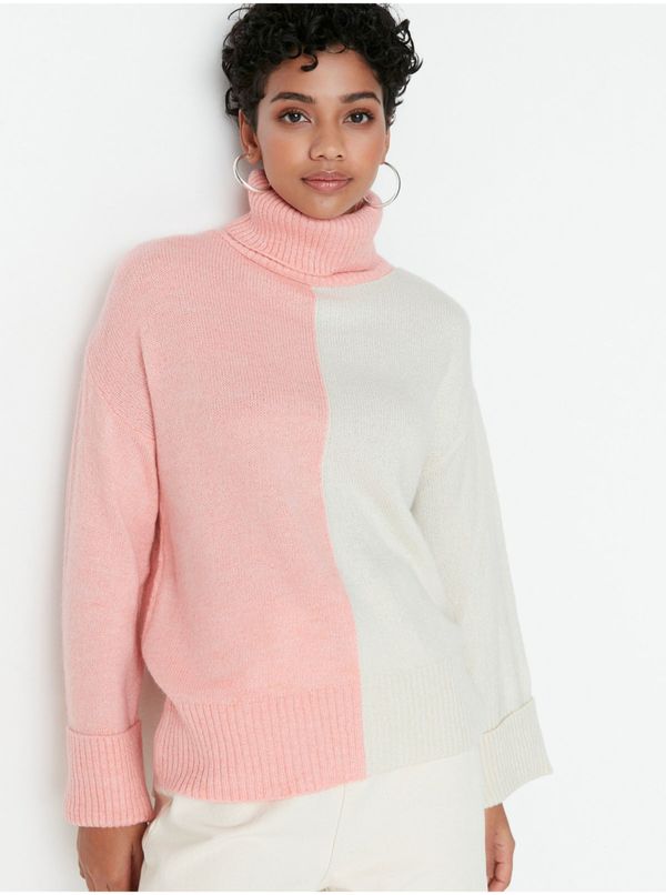 Trendyol Women's White-Pink Turtleneck Trendyol - Women