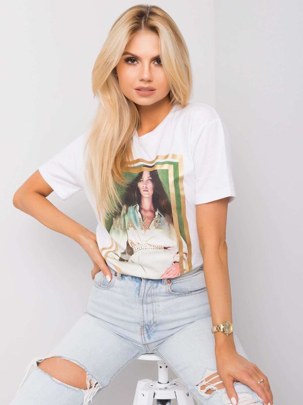 Fashionhunters Women's white T-shirt with print