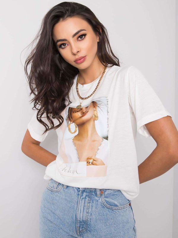 Fashionhunters Women's white T-shirt with print