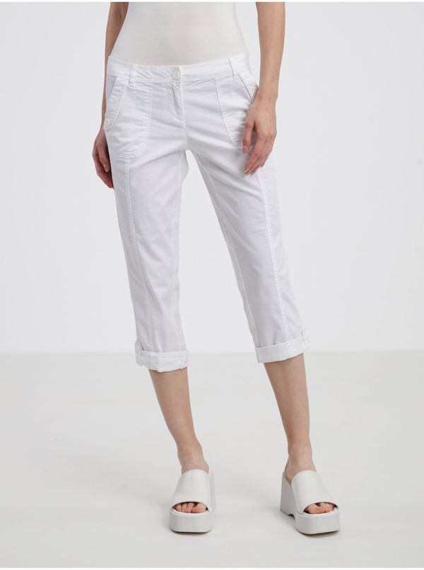 CAMAIEU Women's white three-quarter trousers CAMAIEU