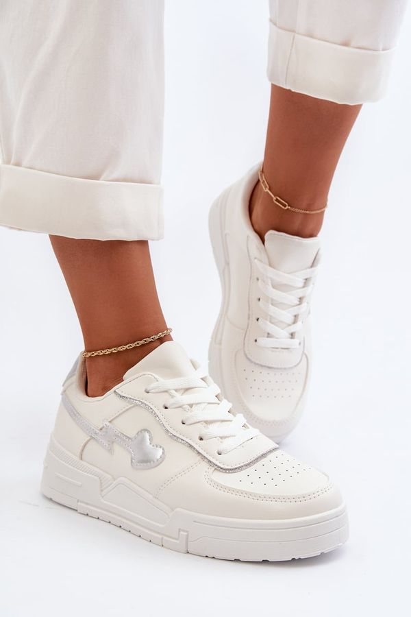 Kesi Women's White Zeparine Platform Sneakers