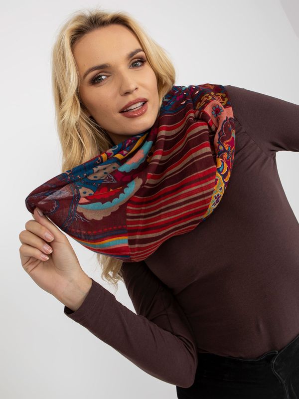 Fashionhunters Women's wine viscose scarf