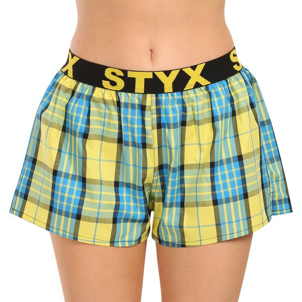 STYX Women's yellow plaid boxer shorts Styx
