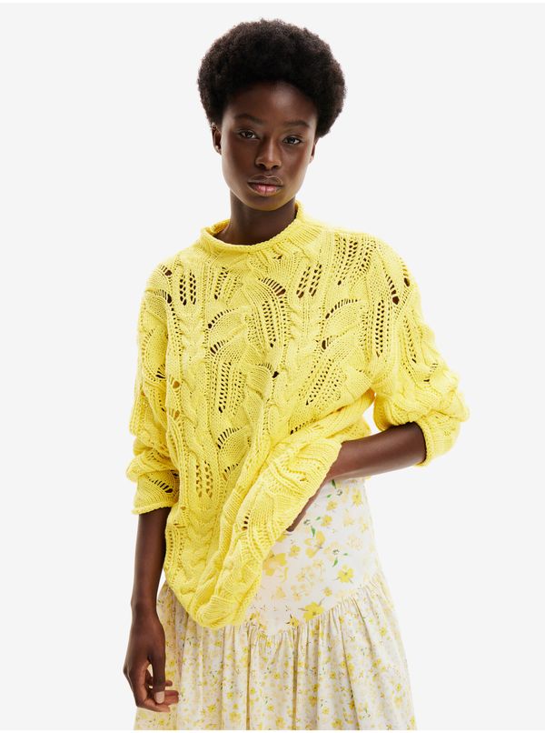 DESIGUAL Women's yellow sweater with wool blend Desigual Milano - Women
