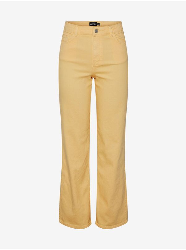 Pieces Women's Yellow Wide Jeans Pieces Peggy - Women's