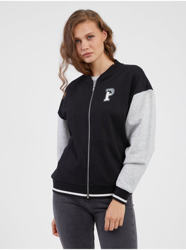 Puma Womens Zipped Gray-Black Zipper Sweatshirt Puma Squad Track - Women