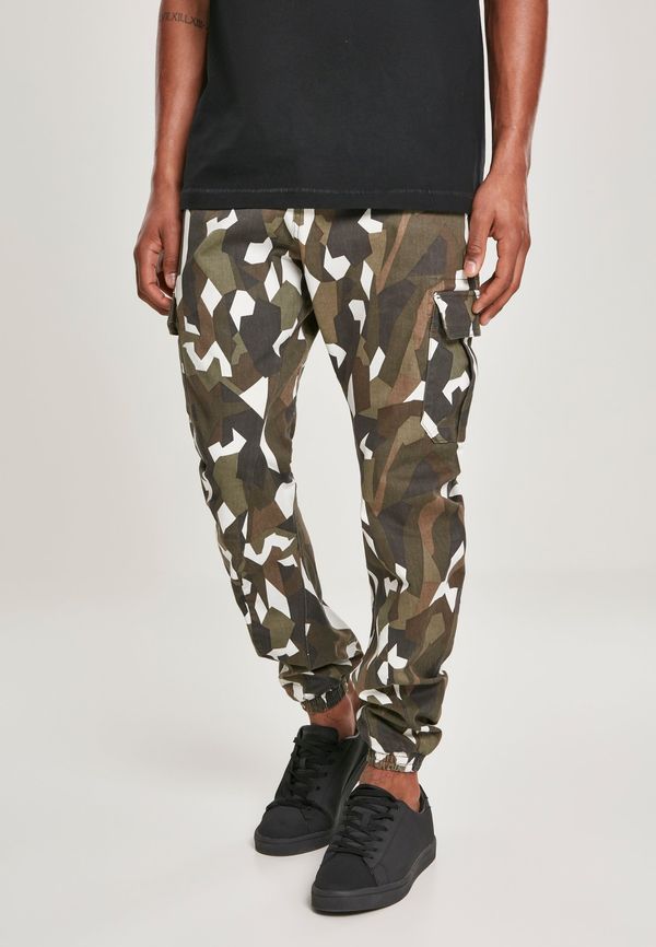 Urban Classics Wooden Camo Pants Geometric Camo Stretch Twill Cargo Pants