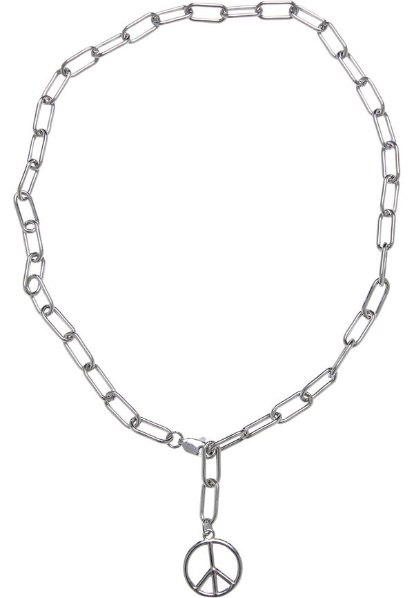 Urban Classics Accessoires Y Chain Peace Pendant Necklace Silver