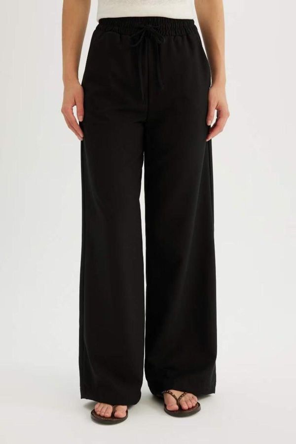 DEFACTO Y6981AZ/BK81 Defacto Women's Canvas Pants BLACK