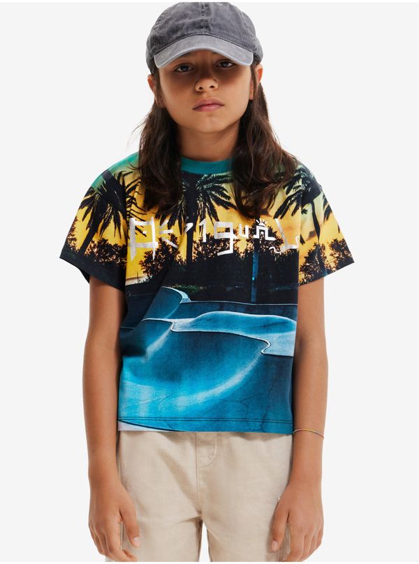 DESIGUAL Yellow and blue boys patterned T-shirt Desigual Kennto - Boys