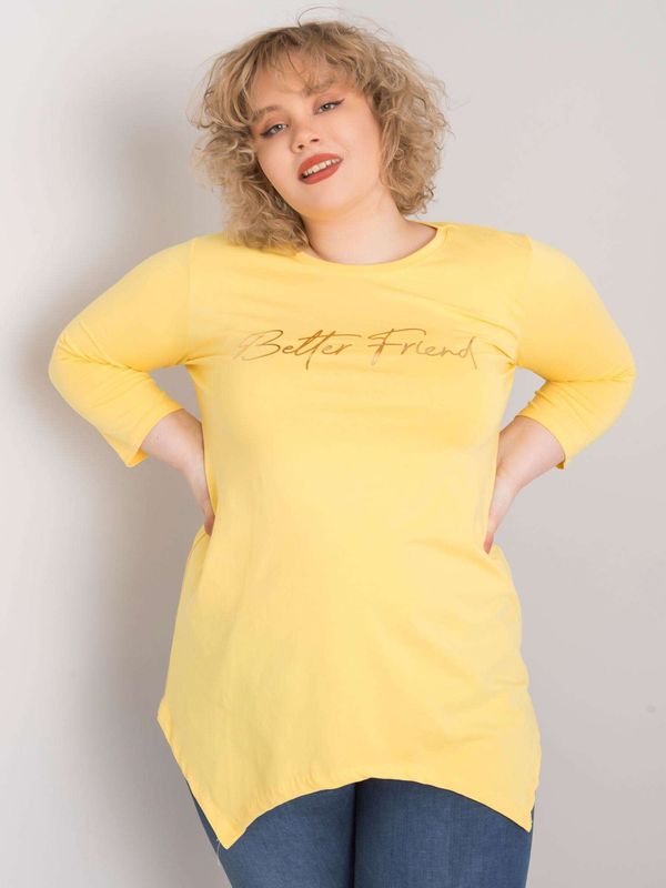 Fashionhunters Yellow blouse with inscription