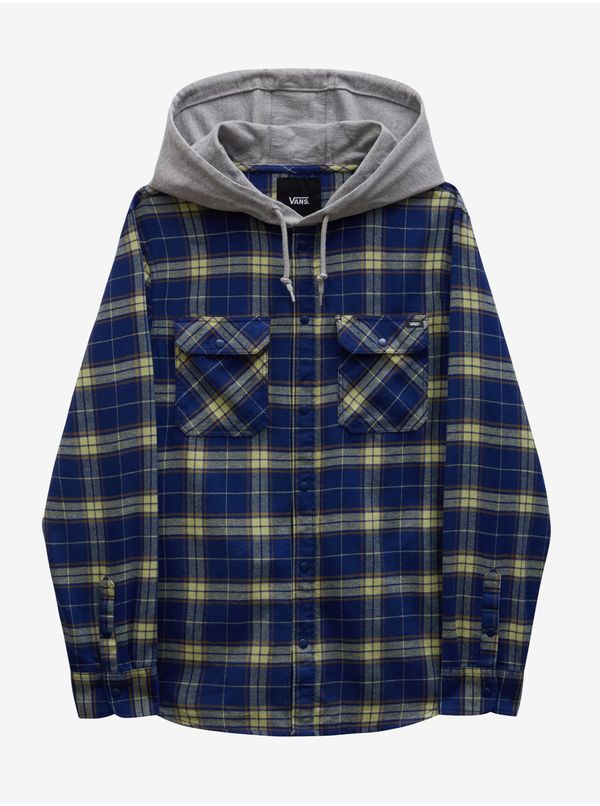 Vans Yellow-Blue Men's Plaid Flannel Hooded Shirt VANS Parkway - Men