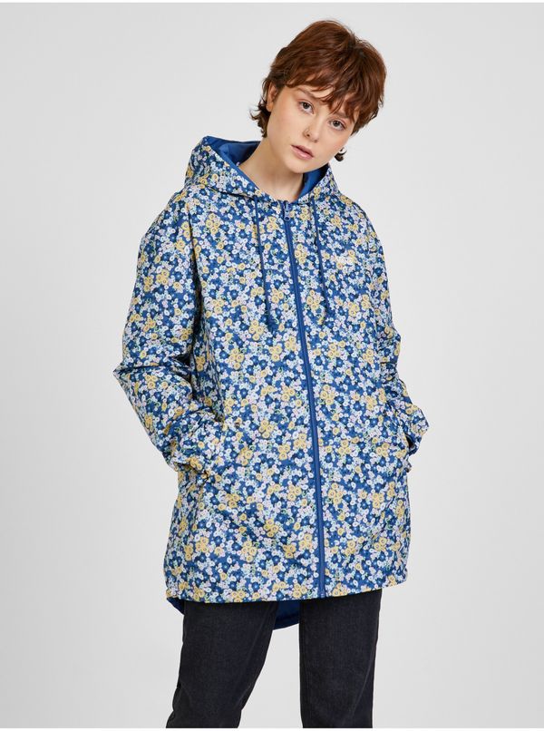 Vans Yellow-Blue Women's Floral Reversible Hooded Jacket VANS Mercy - Women