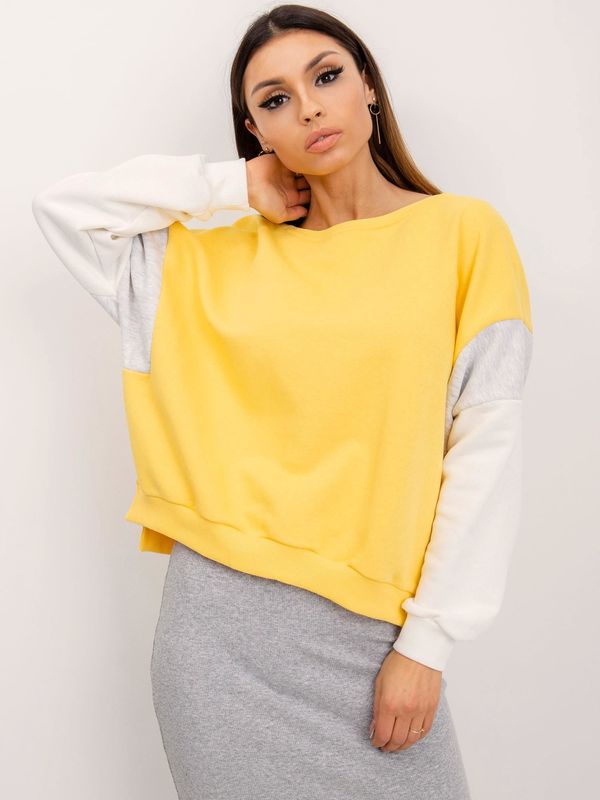 Fashionhunters Yellow cotton sweatshirt by RUE PARIS