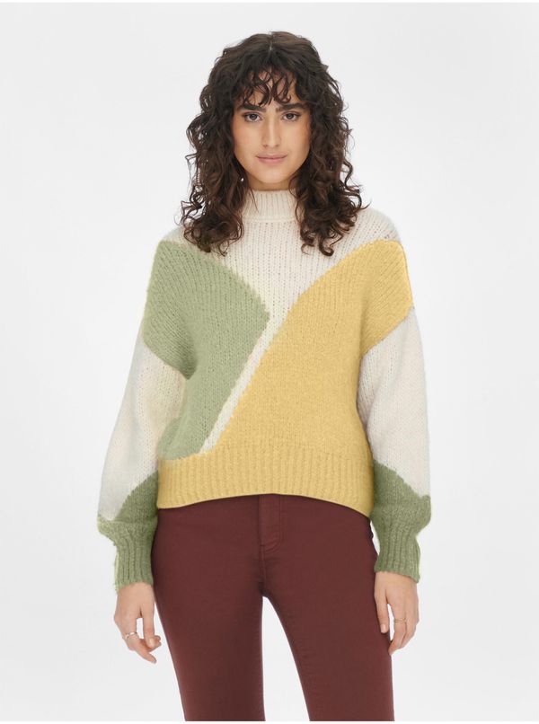JDY Yellow-cream patterned sweater JDY Killian - Women