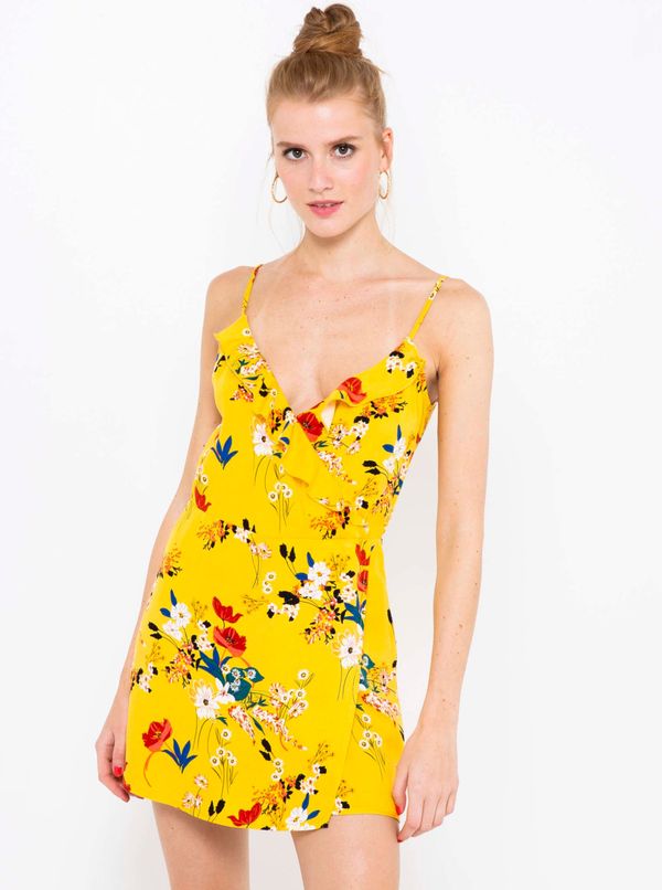 CAMAIEU Yellow flowered short overall CAMAIEU - Ladies