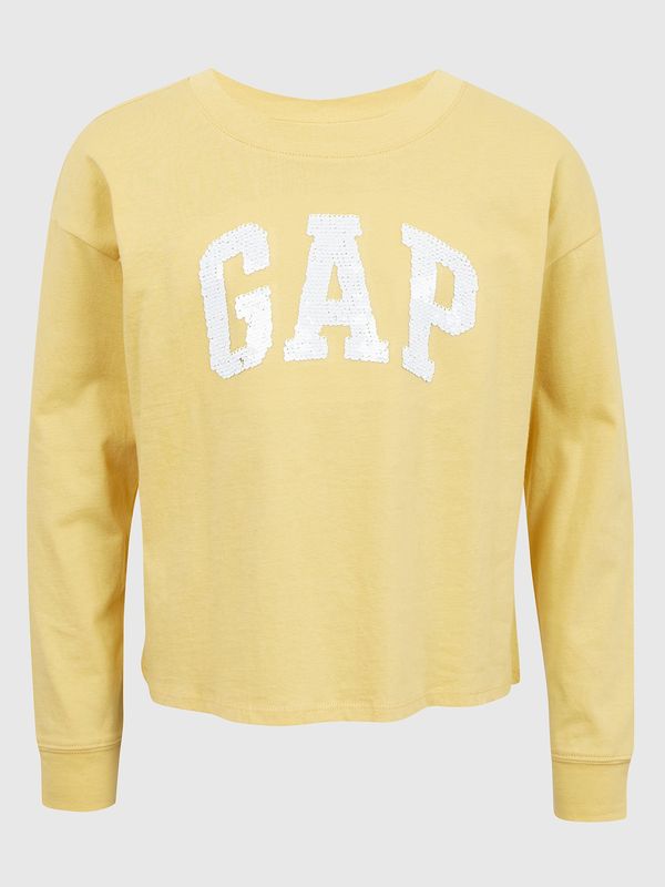 GAP Yellow girly loose T-shirt with GAP inscription