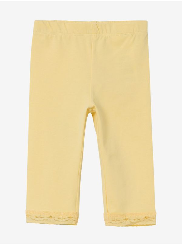 name it Yellow Girly Shortened Leggings with Lace Name It Vista - Girls