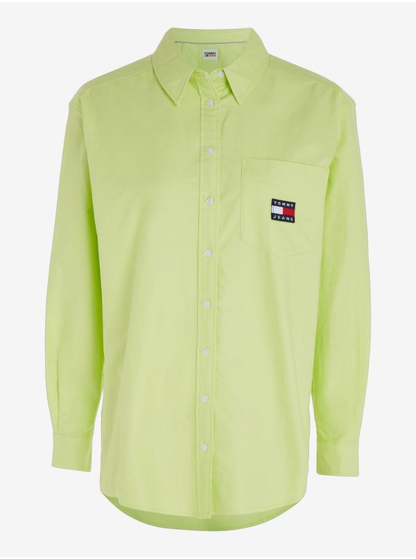 Tommy Hilfiger Yellow Ladies Shirt Tommy Jeans Badge Boyfriend - Women