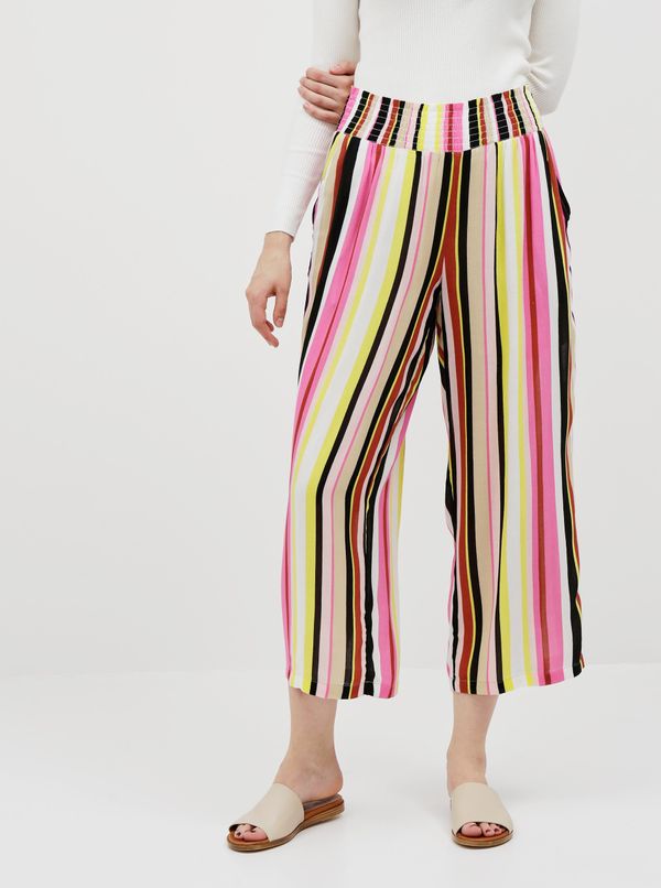 Noisy May Yellow-Pink Striped Culottes Noisy May Flora - Ladies
