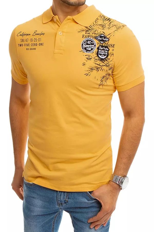 DStreet Yellow polo shirt with Dstreet print