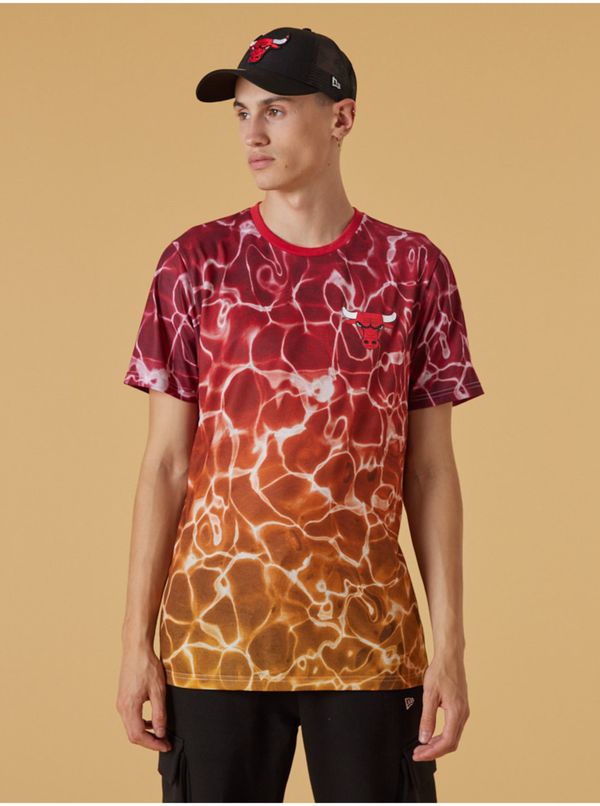 New Era Yellow-red men's patterned T-shirt New Era Chibul - Men