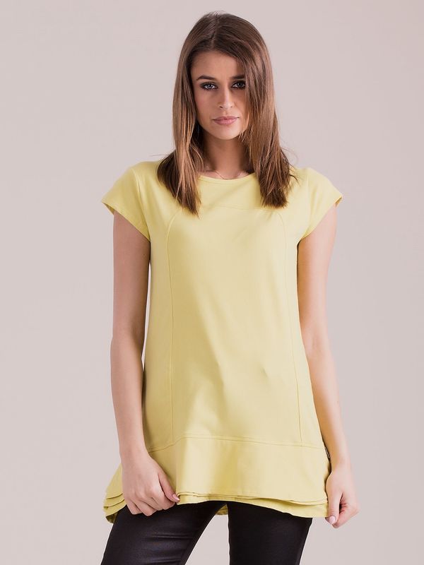 Fashionhunters Yellow tunic with layered ruffles