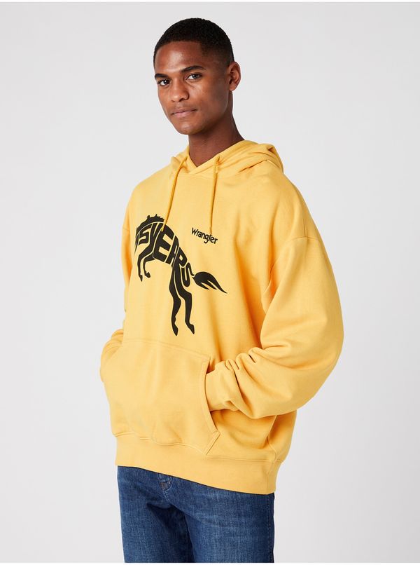 Wrangler Yellow Unisex Patterned Wrangler Hoodie - Men