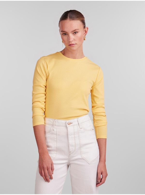 Pieces Yellow Women's Basic Long Sleeve T-Shirt Pieces Hand - Women's