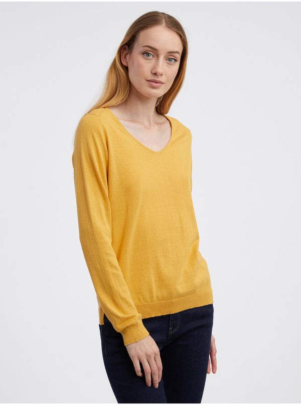 CAMAIEU Yellow women's basic sweater CAMAIEU - Women