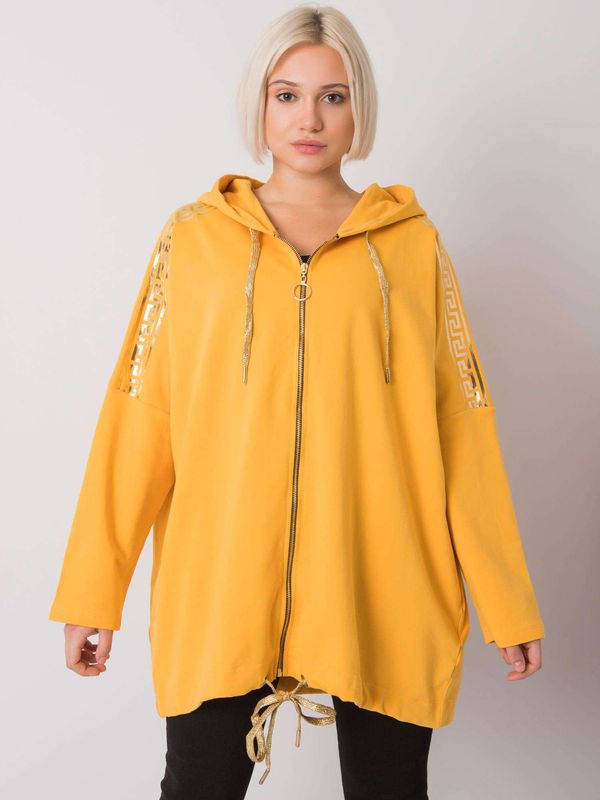 Fashionhunters Yellow Zipped Athens Sweatshirt