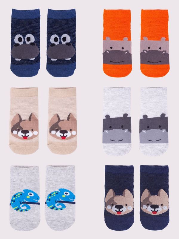 Yoclub Yoclub Kids's Ankle Thin Socks Pattern Colours 6-Pack P1
