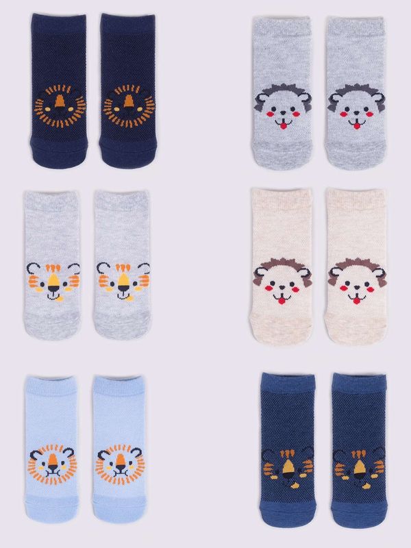 Yoclub Yoclub Kids's Boys' Ankle Thin Cotton Socks Patterns Colours 6-Pack SKS-0072C-AA00-002